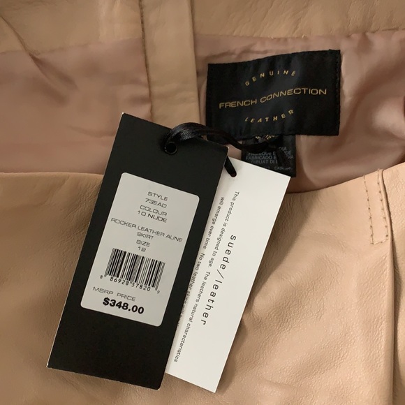 French Connection Blush Leather Skirt - Picture 9 of 10
